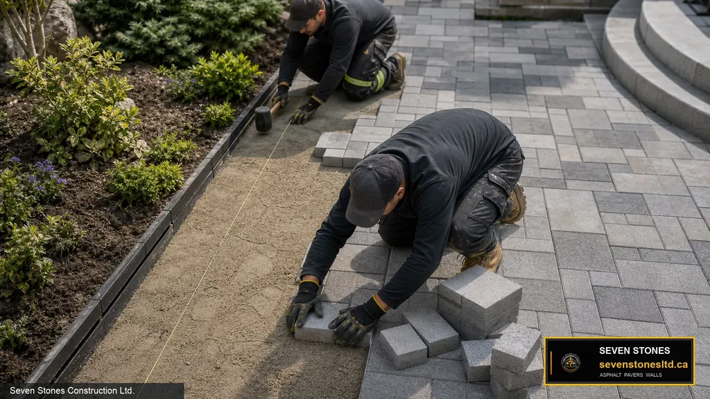 Educational illustration of paving stones and site work
